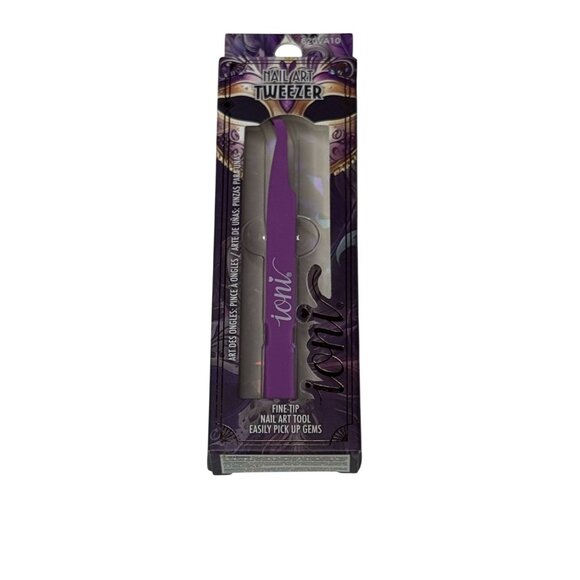 Ioni Nail Art Tweezers – Fine Tip Precision Tool for Gems – Purple - Picture 1 of 4